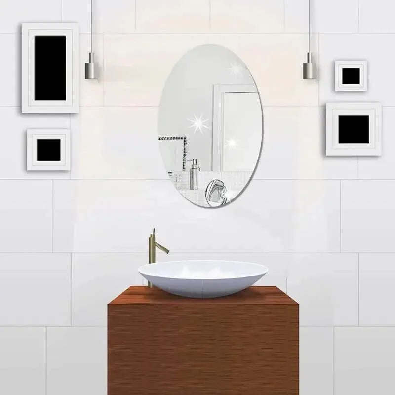 š„ Oval Shape Adhesive Mirror Sticker