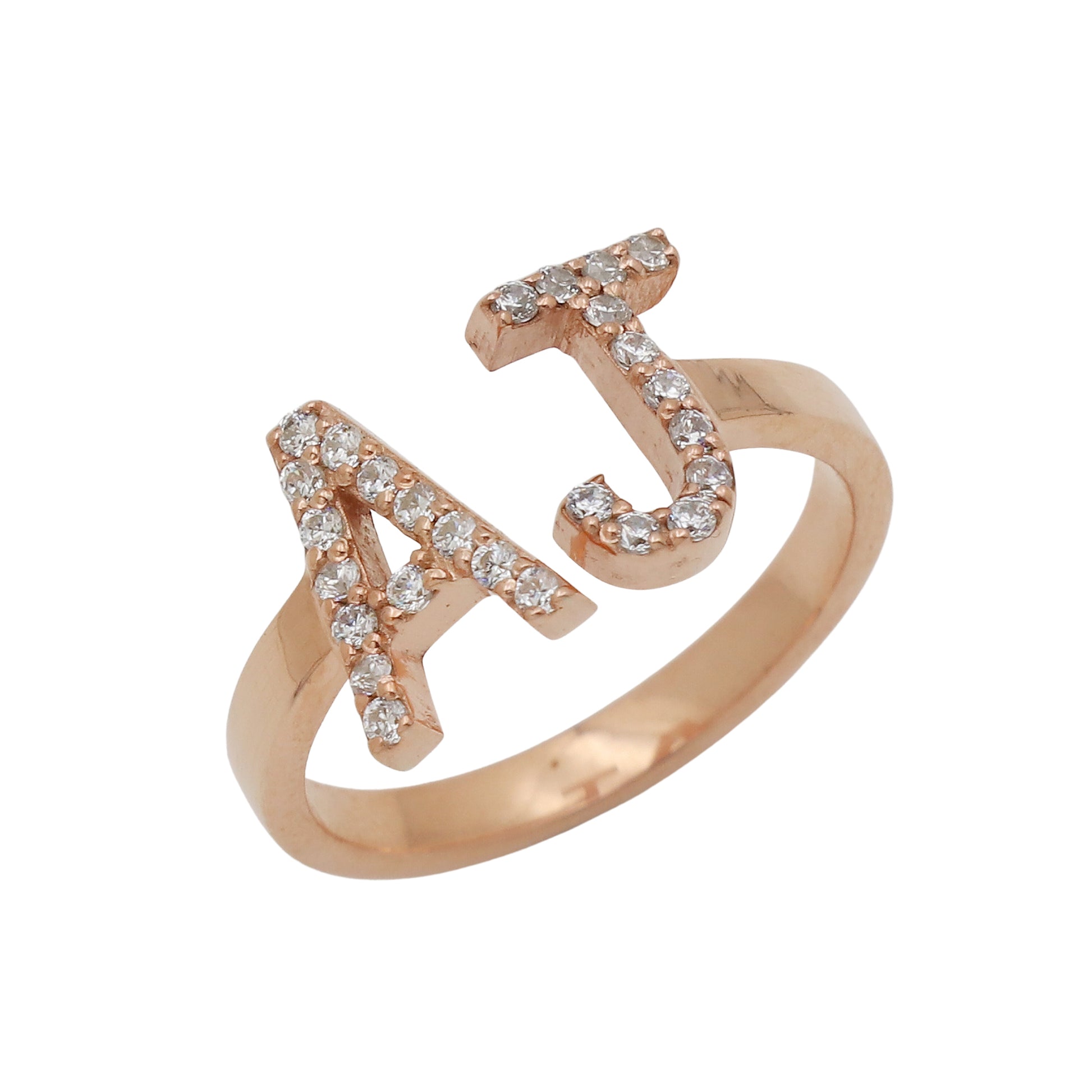 Bling Studded Initial Ring
