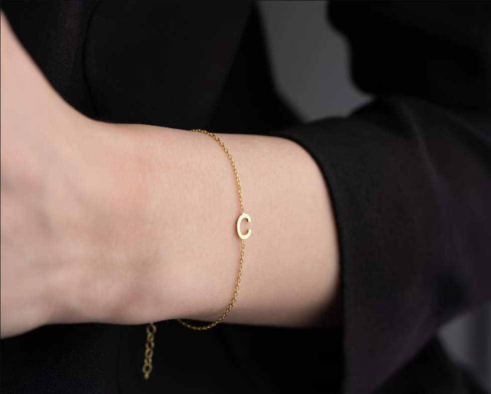 Letter Bracelet with Birthstone