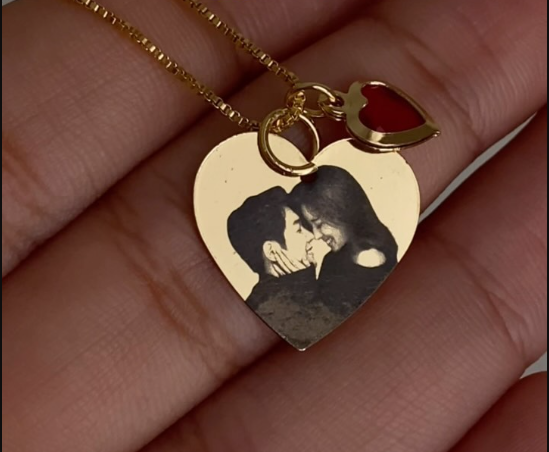 Photo engraved necklace