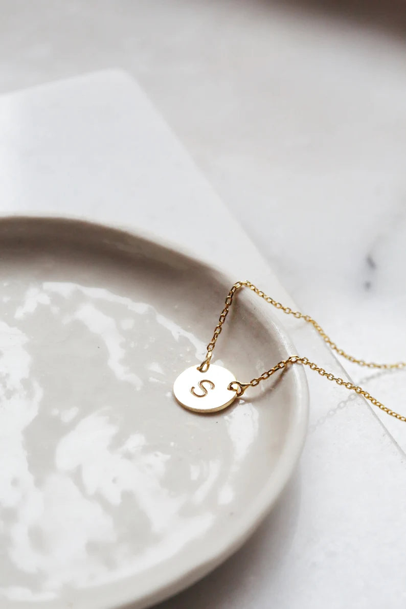 Coin Initial Necklace