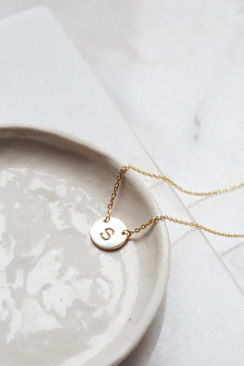 Coin Initial Necklace
