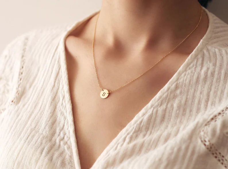 Coin Initial Necklace