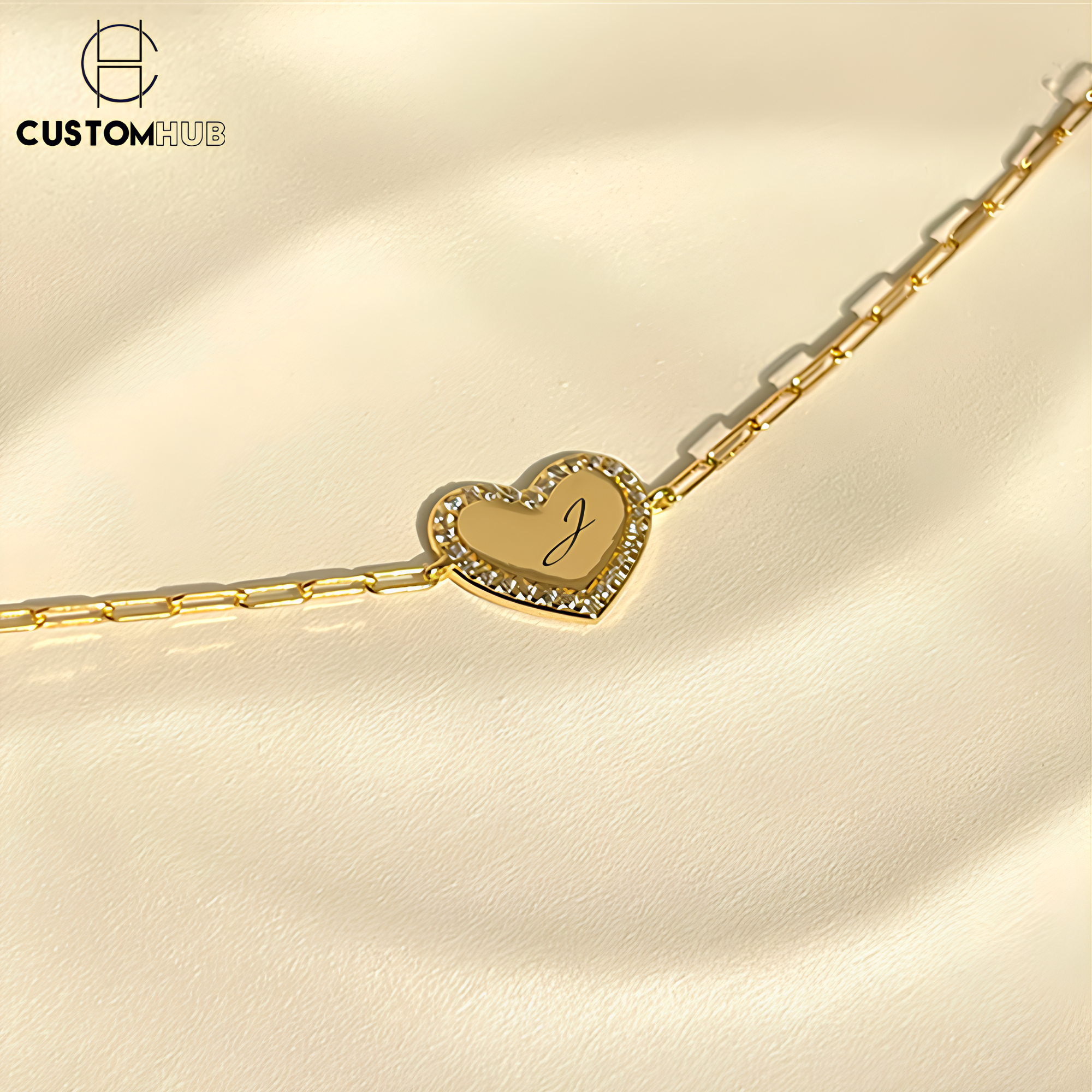 Personalized Engraved Heart Bracelet