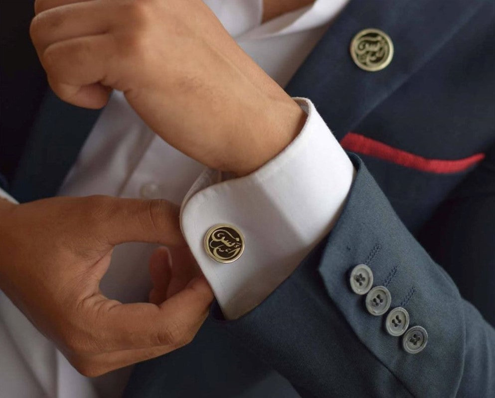 STONE CALLIGRAPHY CUFFLINKS