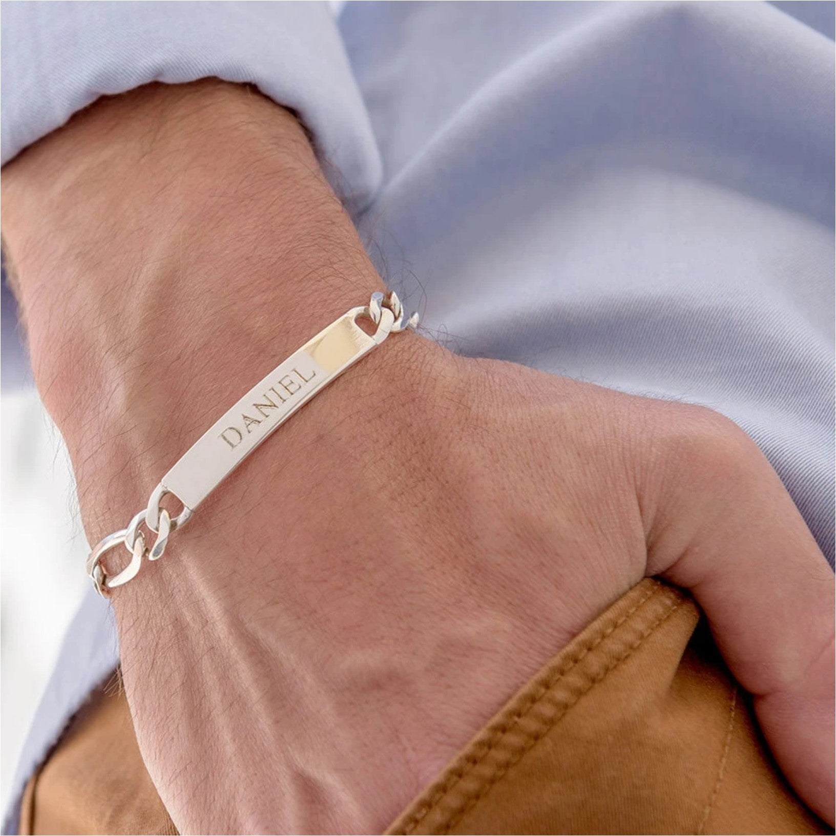 Personalized Men's ID Engraved Bracelet