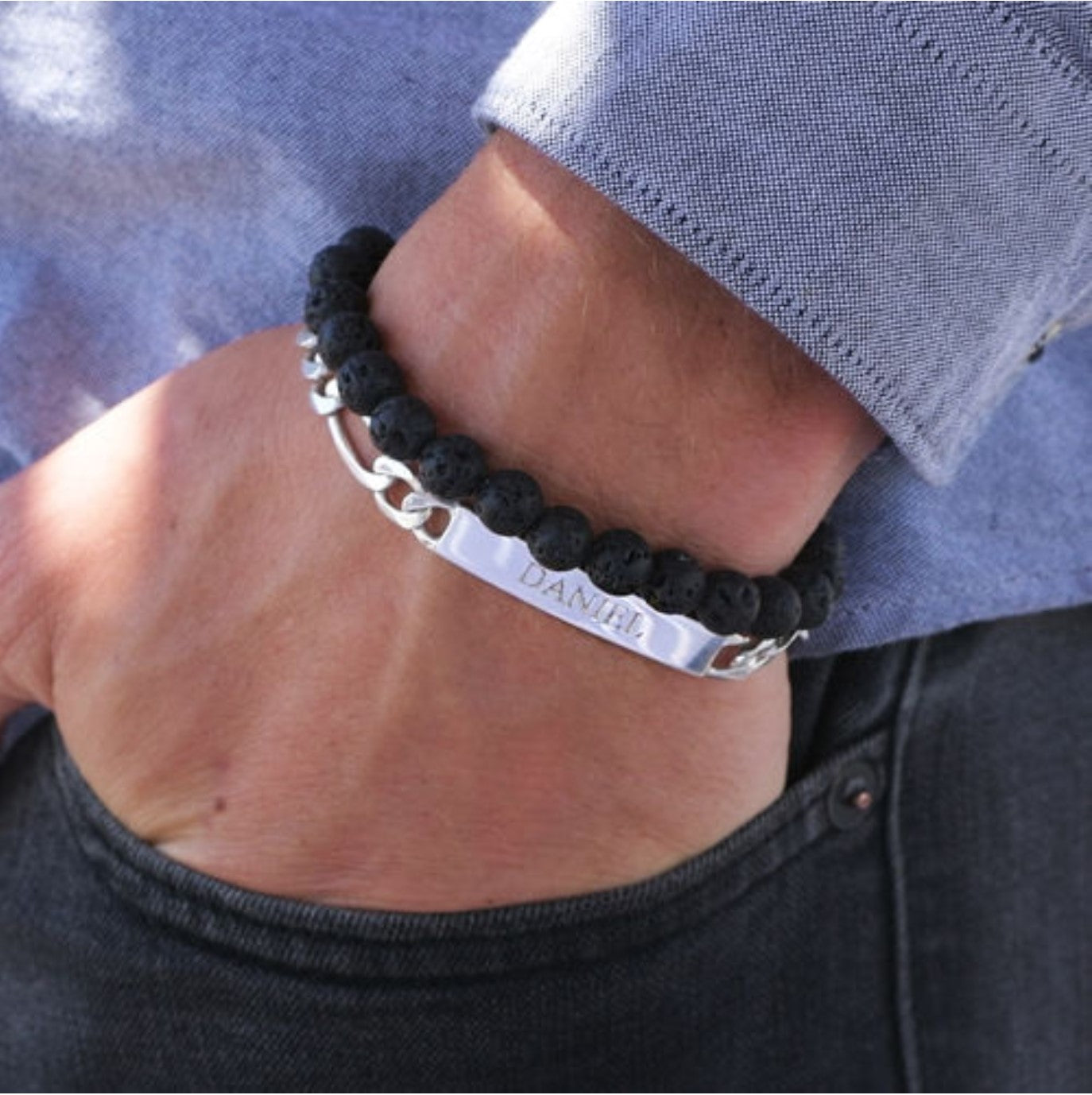 Sterling Silver Men's ID Bracelet