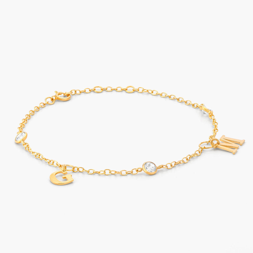 INITIAL BRACELET WITH CUBIC ZIRCONIA