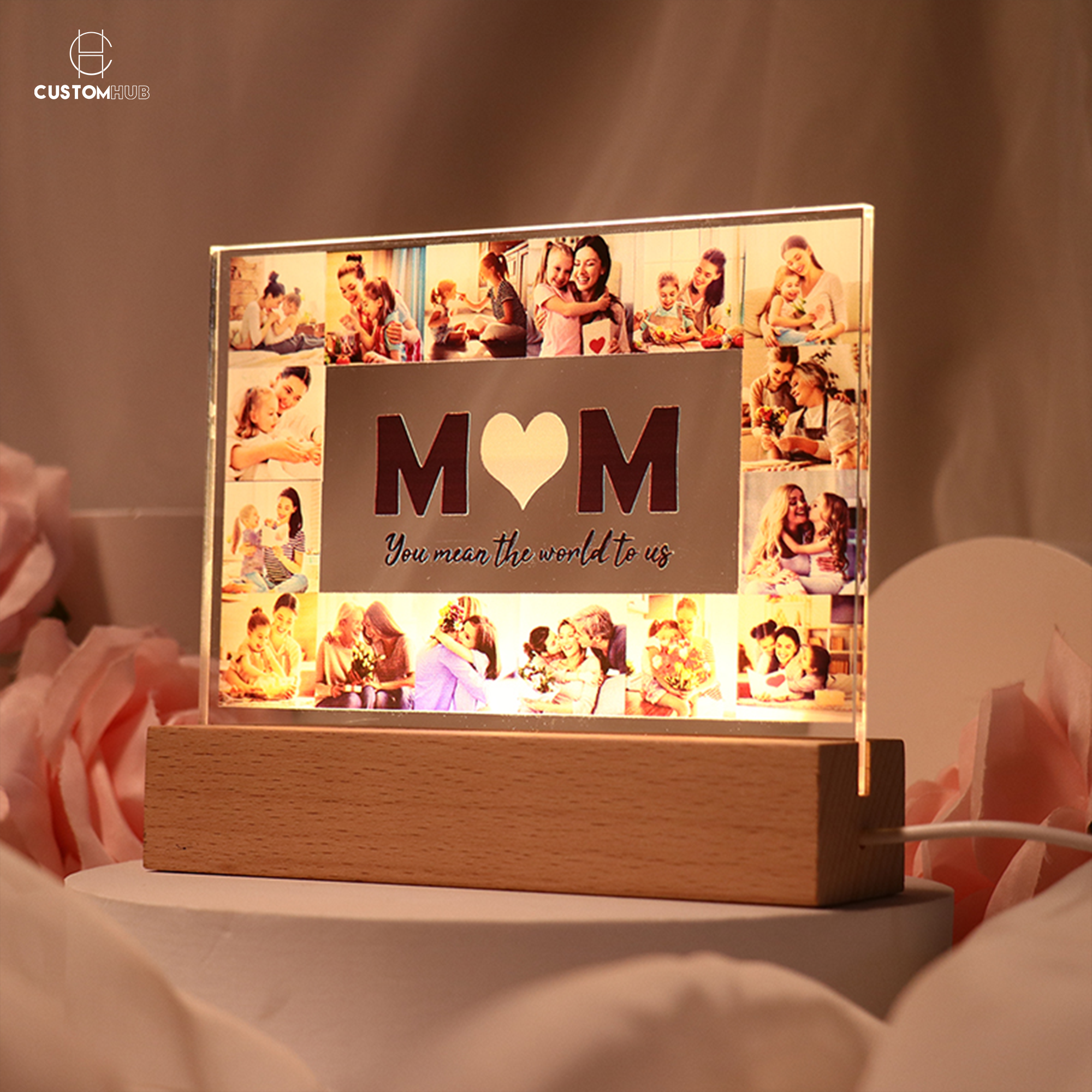 Custom photo collage acrylic lights