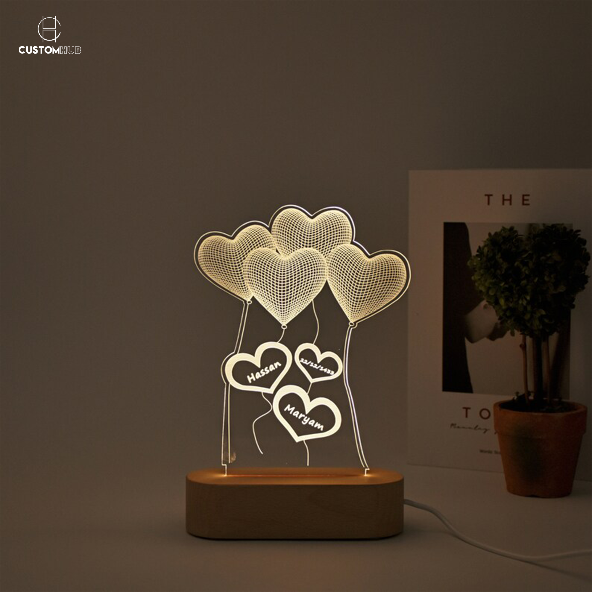 Custom Illusion Lamp Heart Balloon Light