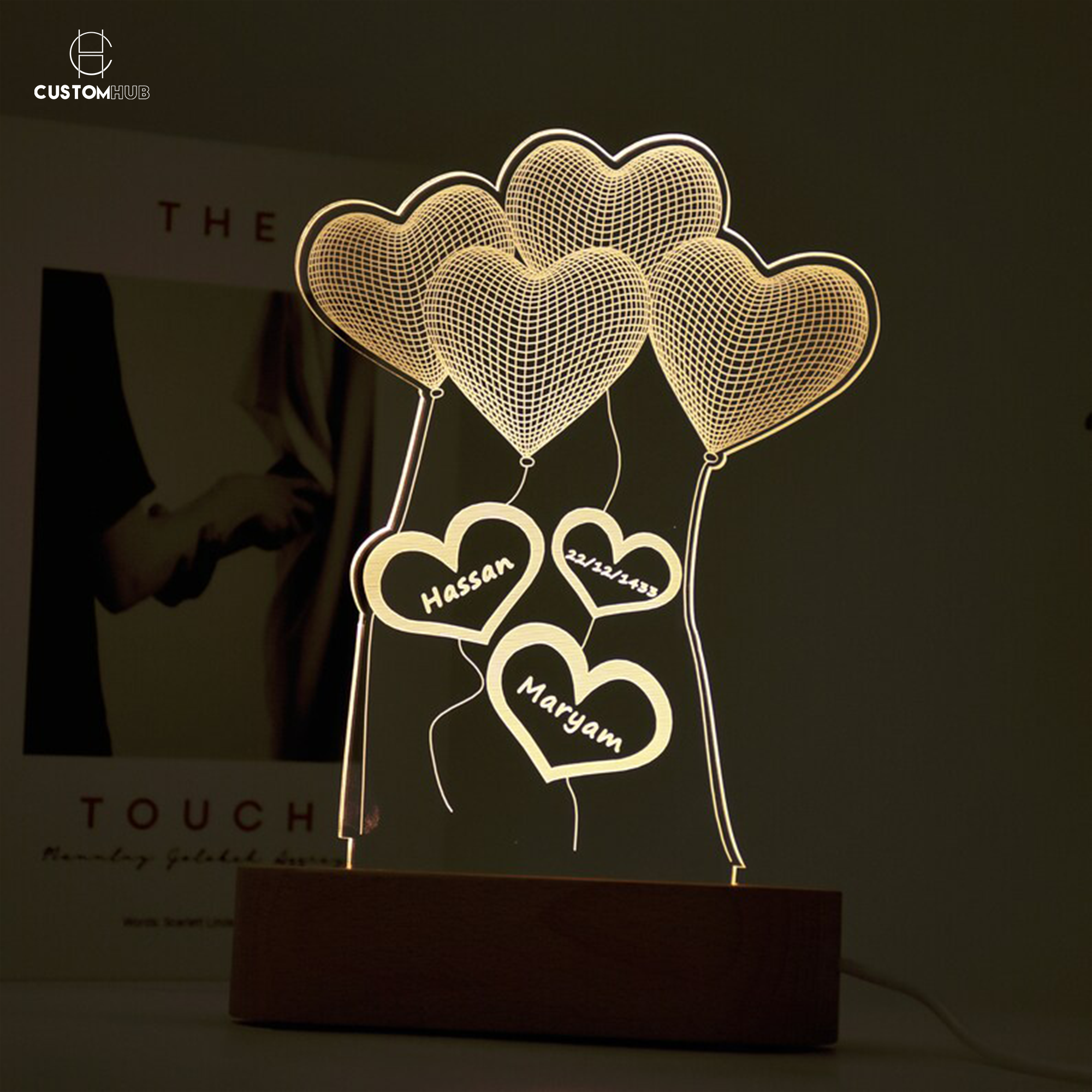 Custom Illusion Lamp Heart Balloon Light