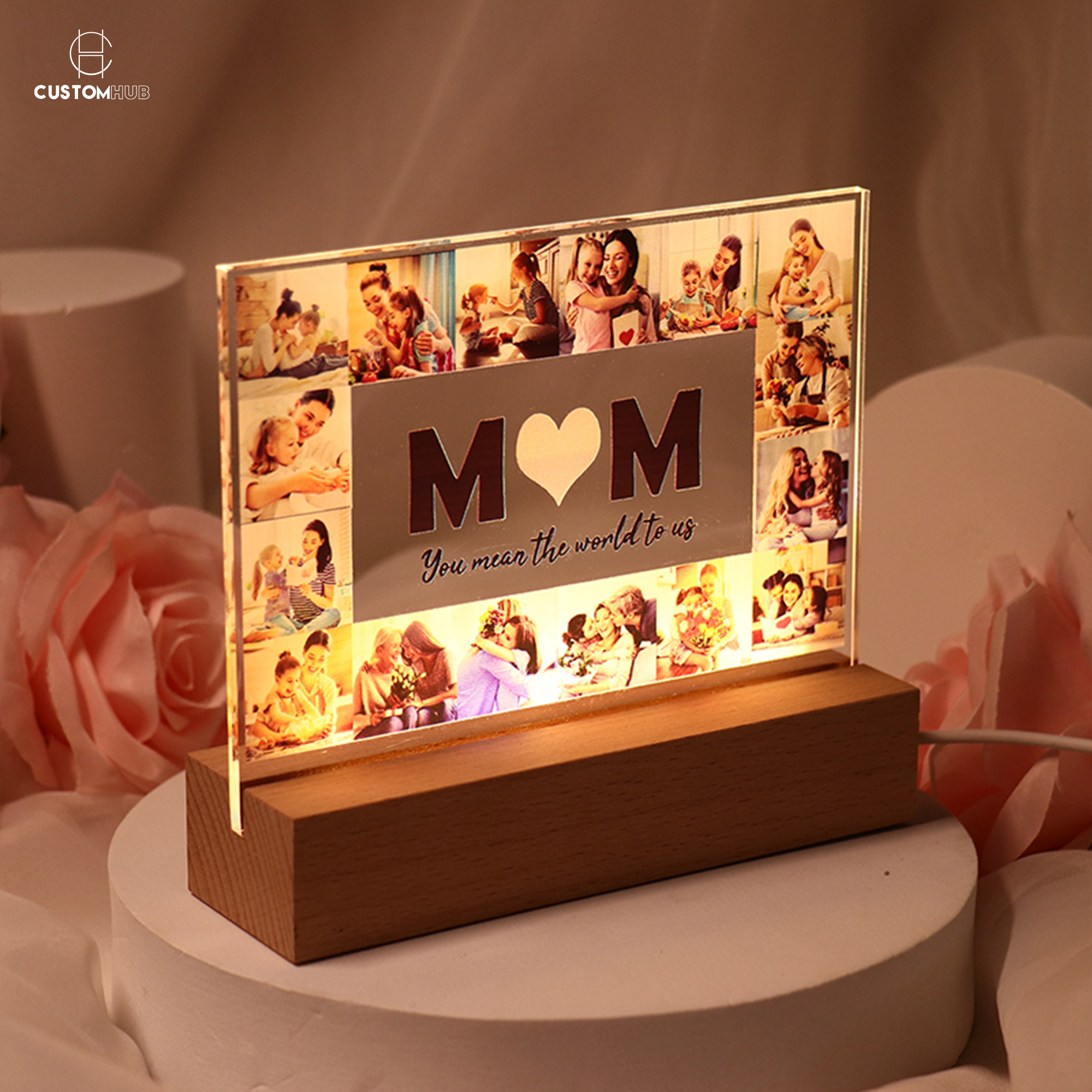 Custom photo collage acrylic lights