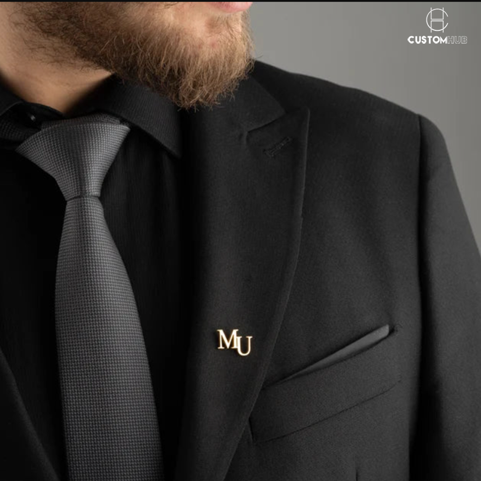 INITIAL LAPEL/COAT PIN - MEN
