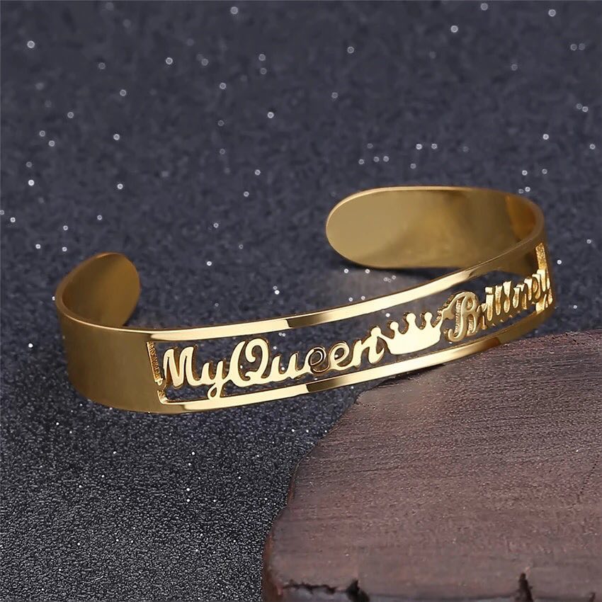 NAME BANGLE- 18K GOLD PLATED