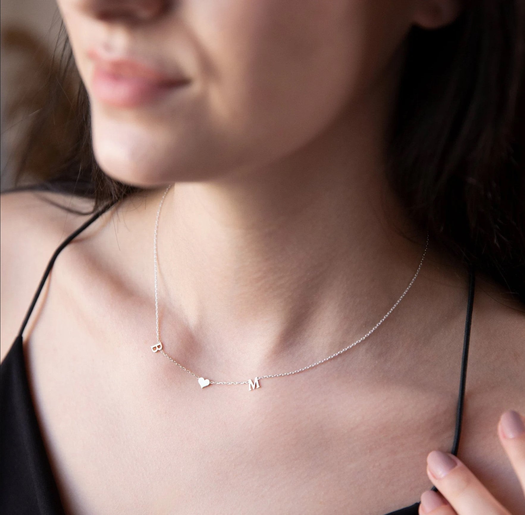 Custom Initial Letter Necklace • 2 Initial Necklace