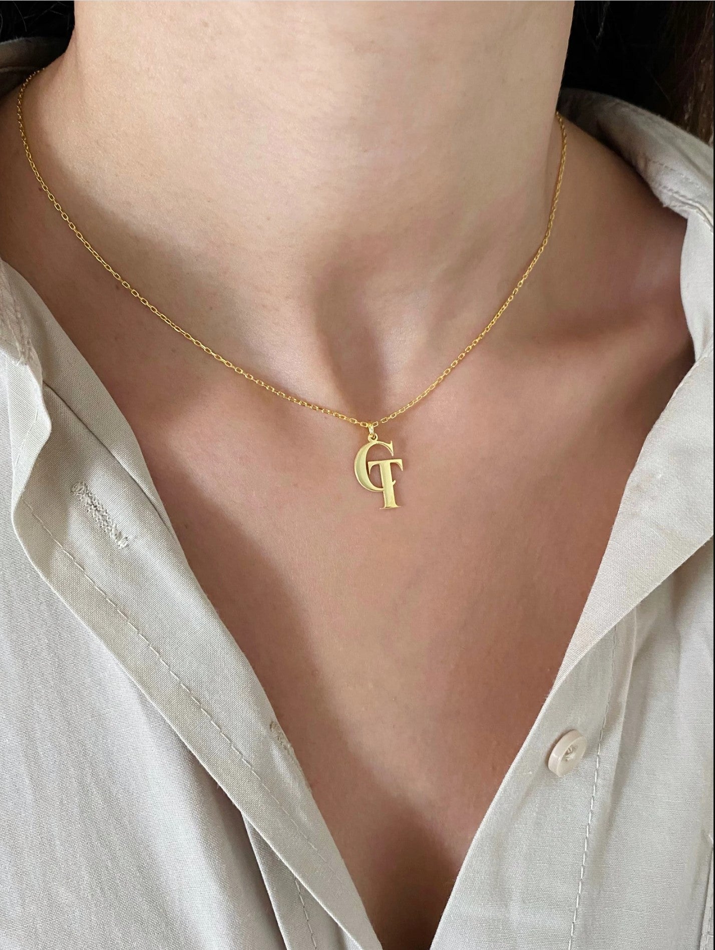 Double initial Necklace - Logo Style