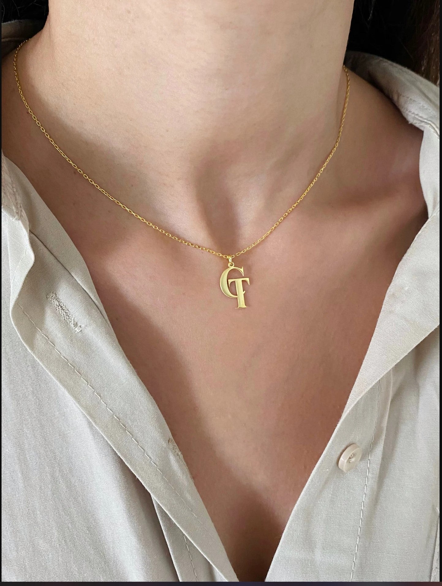 Double initial Necklace - Logo Style