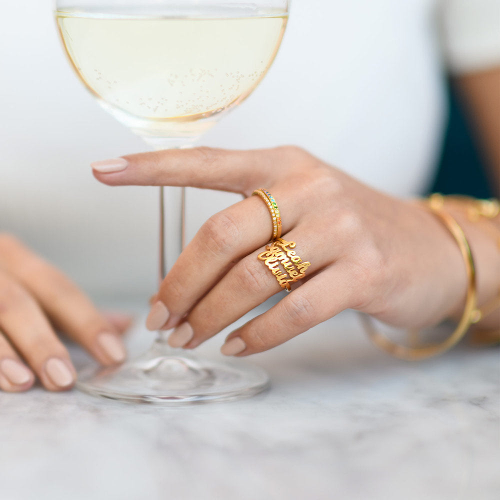 THREE NAME RING