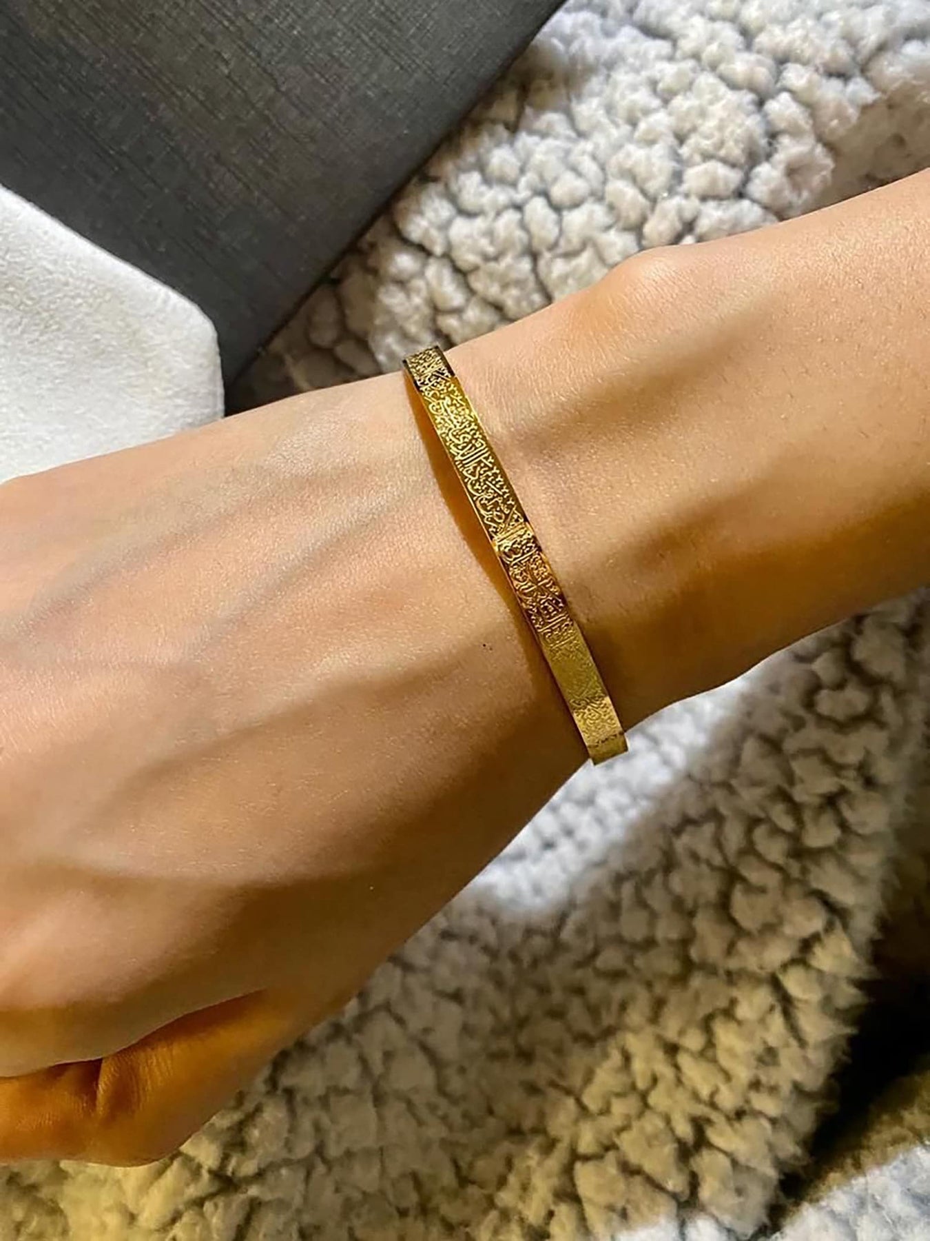 Buy 1 Pack Fashion Classic Islam Engraved Bracelet Ayatul Kursi Stainless  Steel Bracelets Adjustable Bangles as Gifts, Stainless Steel, no gemstone  at Amazon.in
